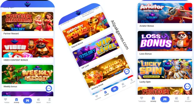 92Glory app bonuses and rewards
